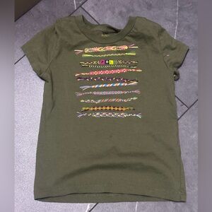 Polo by Ralph Lauren Olive Green Kids Tee with Colorful Embroidery